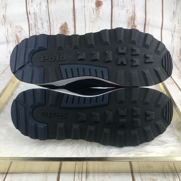 NEW Polo Ralph Lauren Trackster 100 Navy Sneakers - Picture 10 of 12